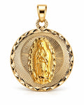 Women's 14K Gold Tricolor Virgin of Guadalupe Medallion Pendant