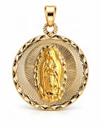 Women's 14K Gold Tricolor Virgin of Guadalupe Medallion Pendant