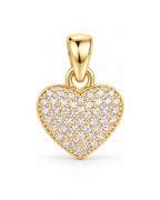 Women's 14K Gold Heart Pendant with Pink Zirconia