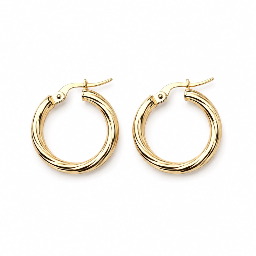Women's 14K Gold Hollow Hoop Earrings