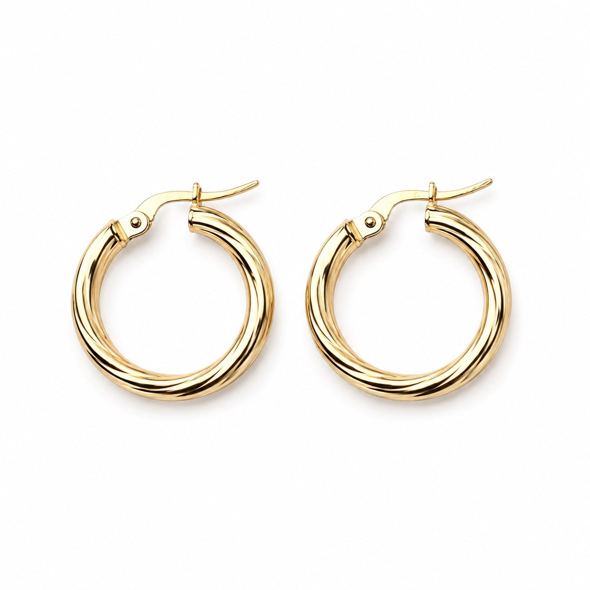 Women's 14K Gold Hollow Hoop Earrings