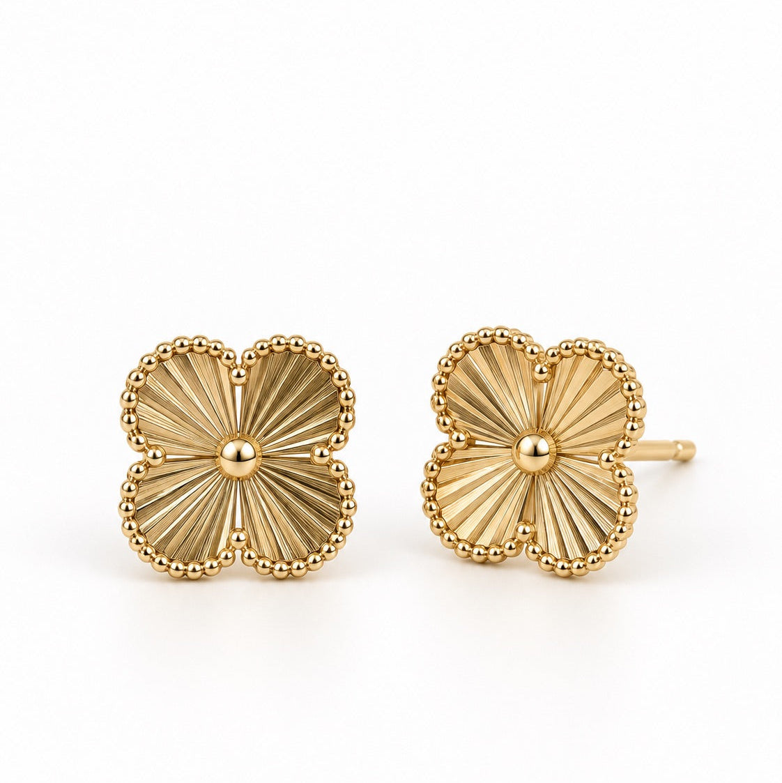 Women's 14K Gold Flower Stud Earrings