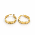 Women's 14K Gold Small Screw-Detail Hoop Earrings