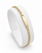 Kids' 14K Gold Concave Cuban Link ID Bracelet