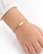 Kids' 14K Gold Concave Cuban Link ID Bracelet