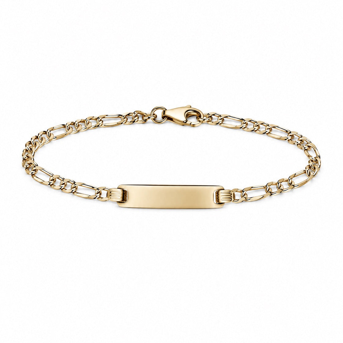 Kids' 14K Two-Tone Rose & Yellow Gold Figaro Plate Bracelet