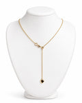 Women's 14K Gold Anchor Chain Heart Lariat Necklace