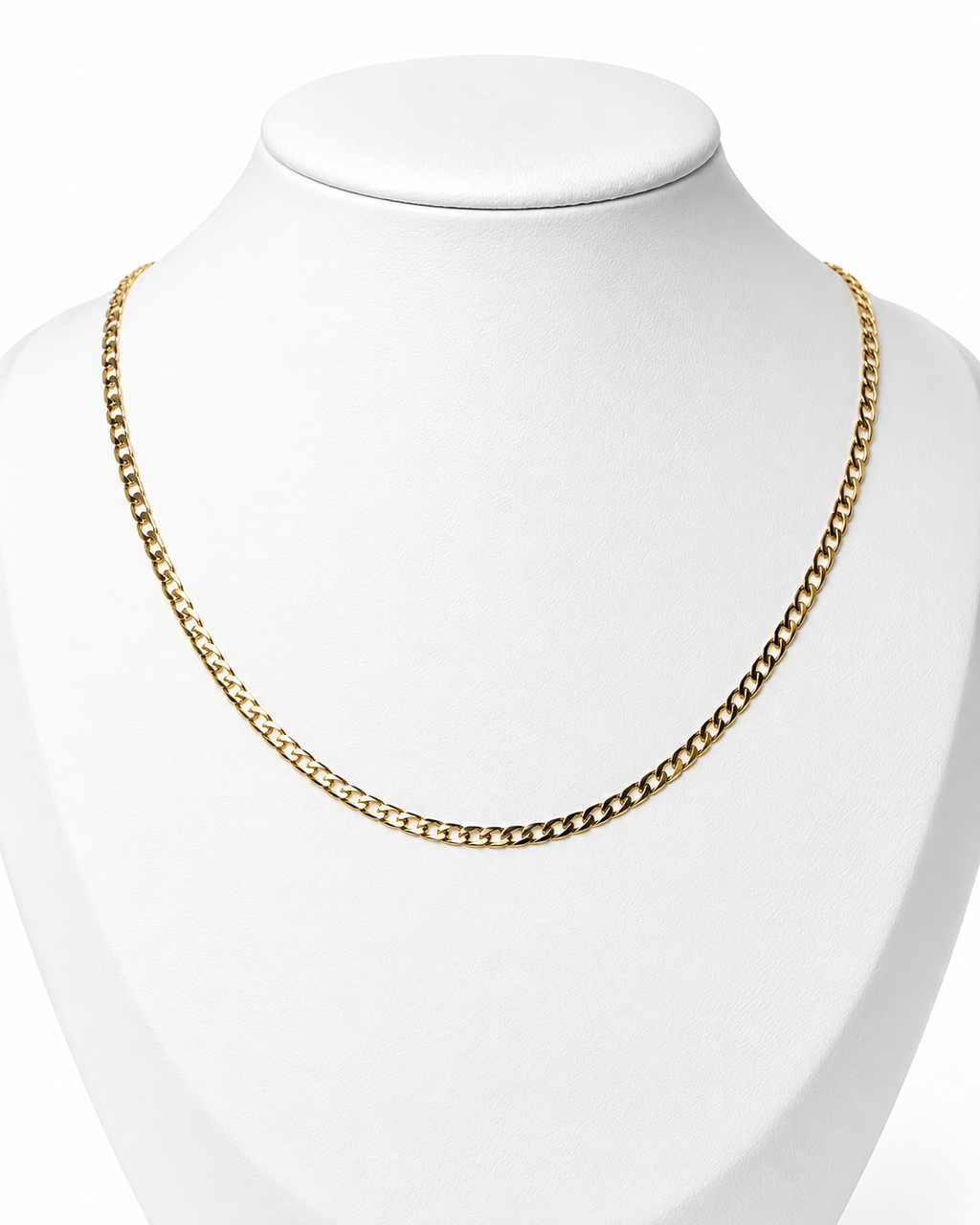 Women's 14K Gold Concave Cuban Link Chain Necklace