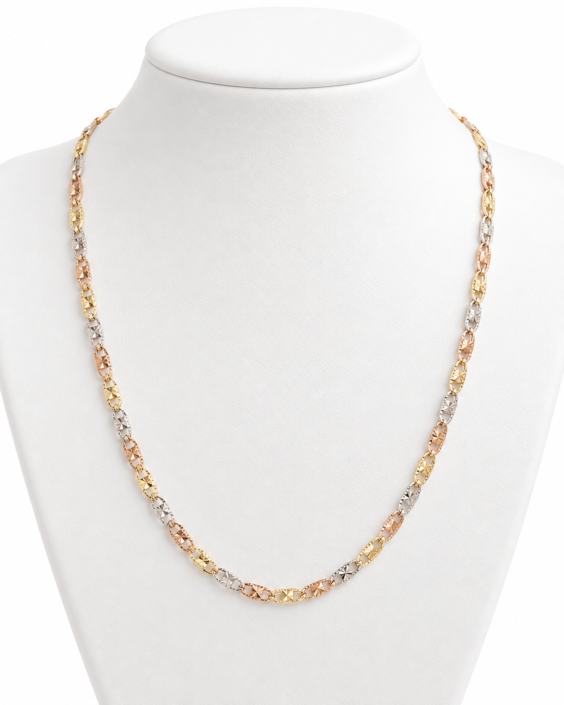 Women's 14K Gold Tricolor Chain Necklace