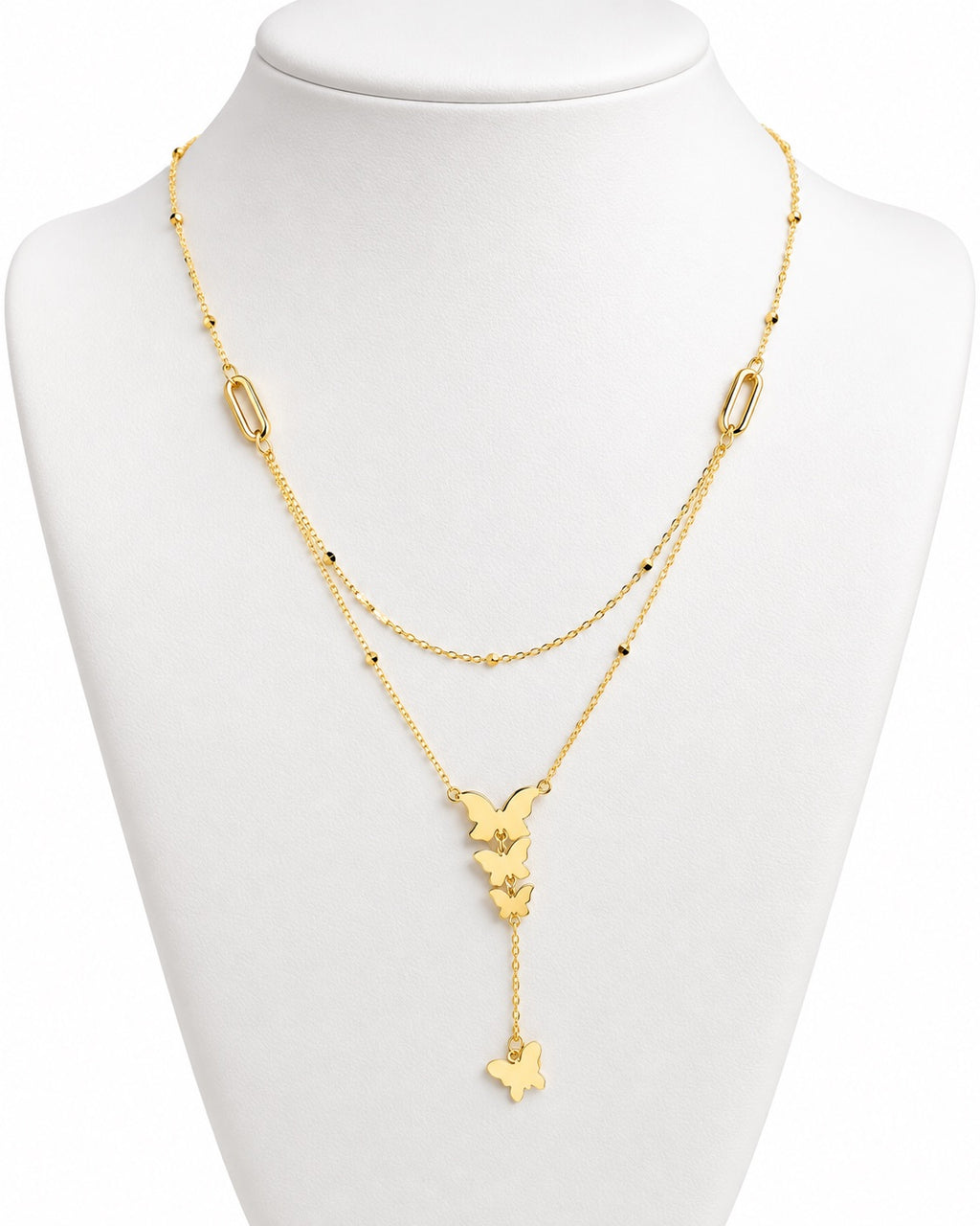 Women's 14K Gold Two-in-One Anchor & Ball Butterfly Necklace
