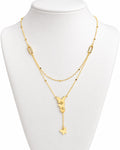 Women's 14K Gold Two-in-One Anchor & Ball Butterfly Necklace