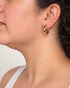 Women's 14K Gold Small Screw-Detail Hoop Earrings