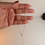 Women's 14K Gold Anchor Chain Heart Lariat Necklace