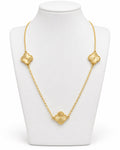 Women's 14K Gold Three Engraved Flower Necklace