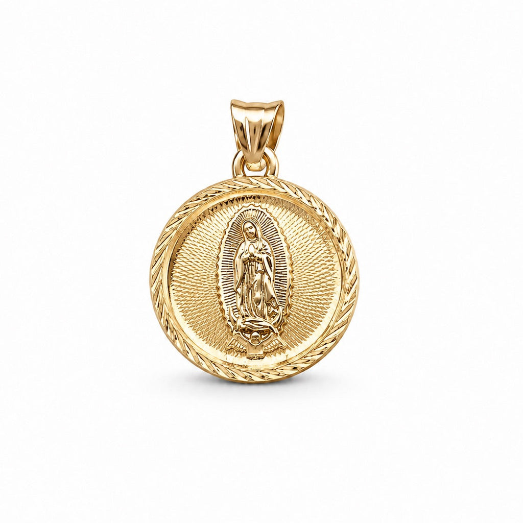 Women's 14K Gold Round Virgin of Guadalupe Pendant