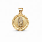 Women's 14K Gold Round Virgin of Guadalupe Pendant