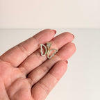 Women's 14K Gold Open-Wing Butterfly Pendant with White Zirconia