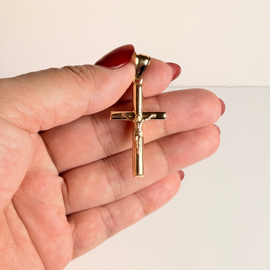 Men's 14K Gold Classic Crucifix Pendant