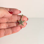 Women's 14K Gold Starfish Pendant with Zirconia