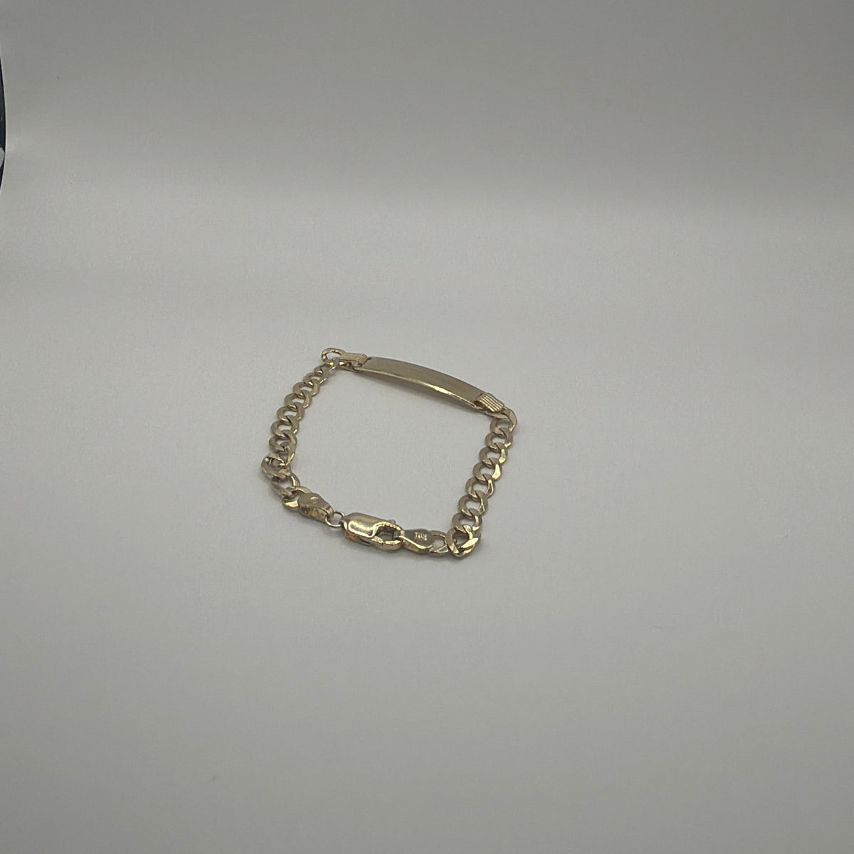 Kids' 14K Gold Concave Cuban Link ID Bracelet
