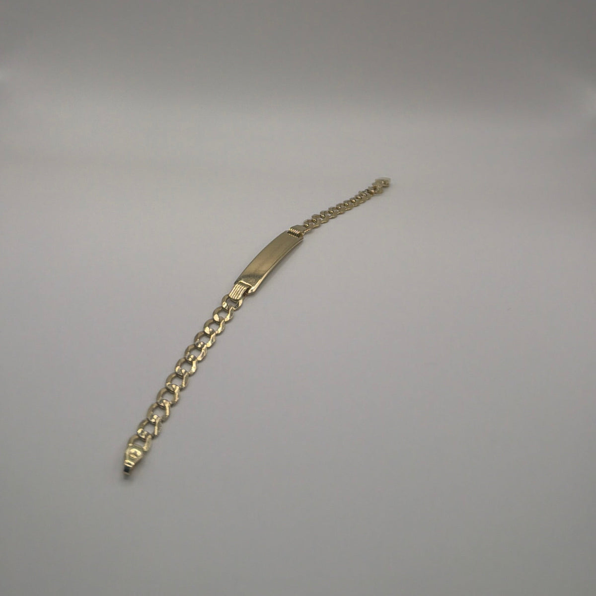Kids' 14K Gold Concave Cuban Link ID Bracelet