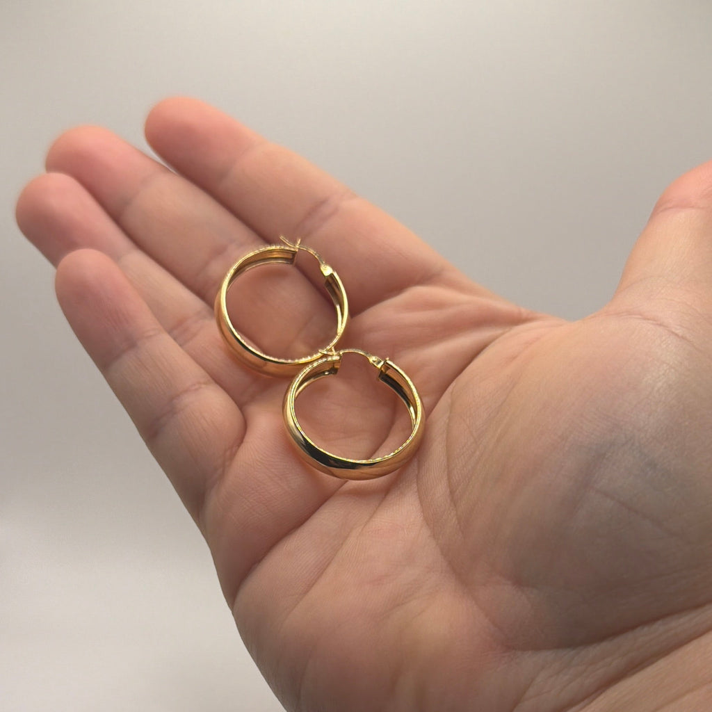 Women's 14K Gold Medium Smooth Hoop Earrings