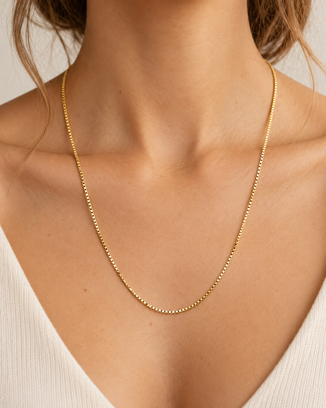 Women's 14K Gold Box Chain Necklace