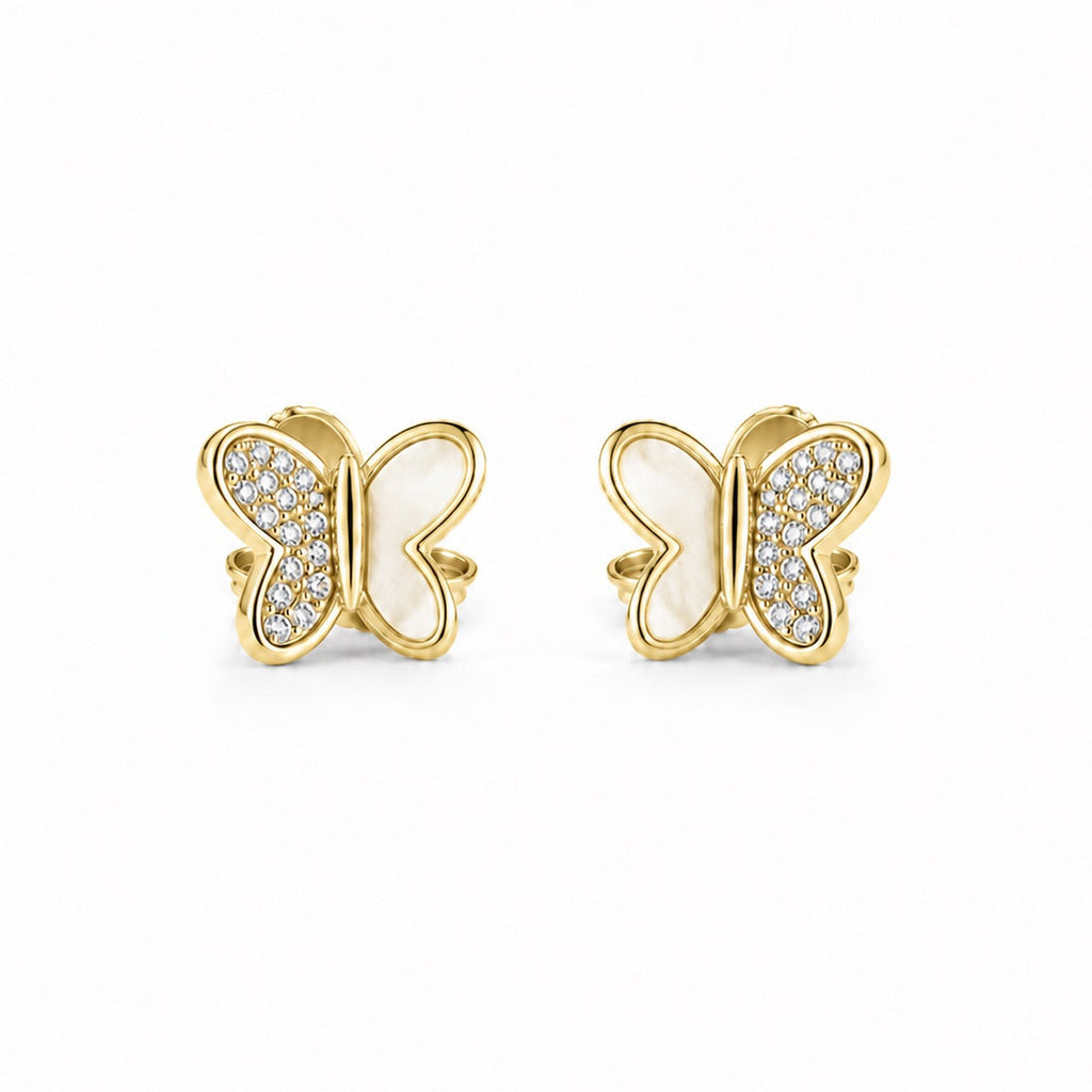Women's & Girls' 14K Gold Butterfly Earrings
