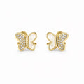 Women's & Girls' 14K Gold Butterfly Earrings