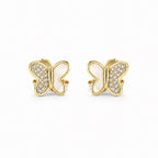 Women's & Girls' 14K Gold Butterfly Earrings
