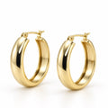 Women's 14K Gold Medium Smooth Hoop Earrings