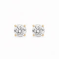 Unisex 14K Gold Solitaire Stud Earrings