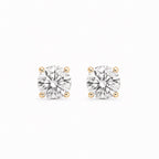 Unisex 14K Gold Solitaire Stud Earrings