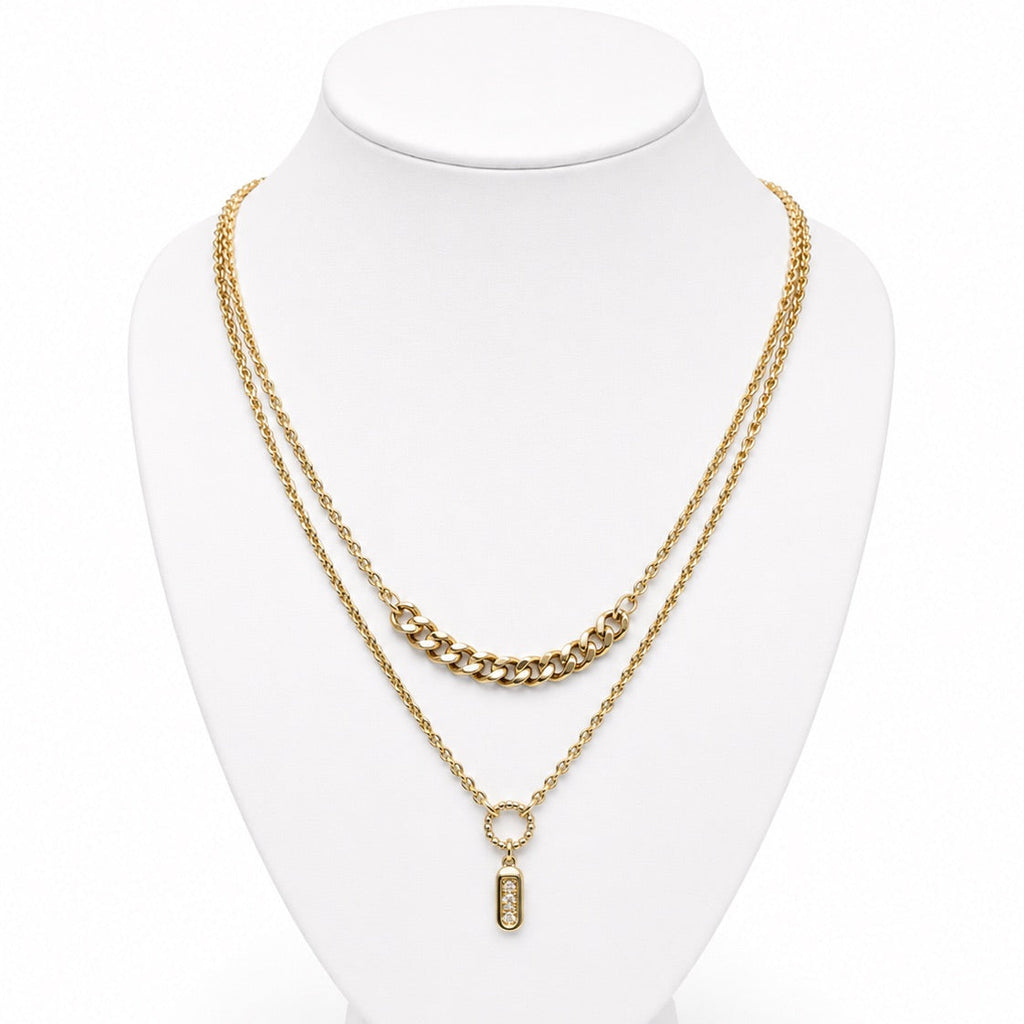 Women's 14K Gold 2-in-1 Double Chain Necklace