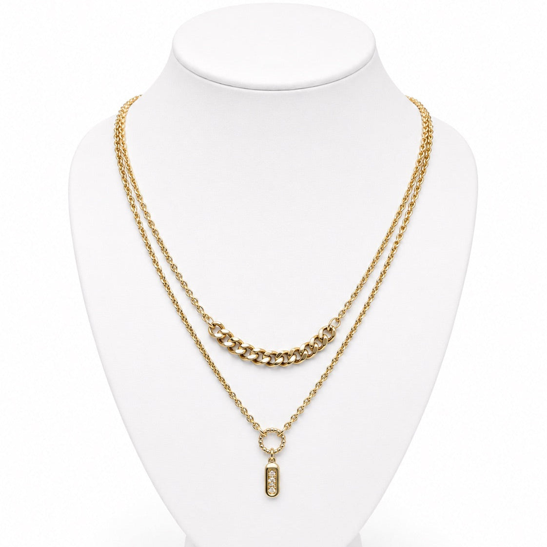 Women's 14K Gold 2-in-1 Double Chain Necklace
