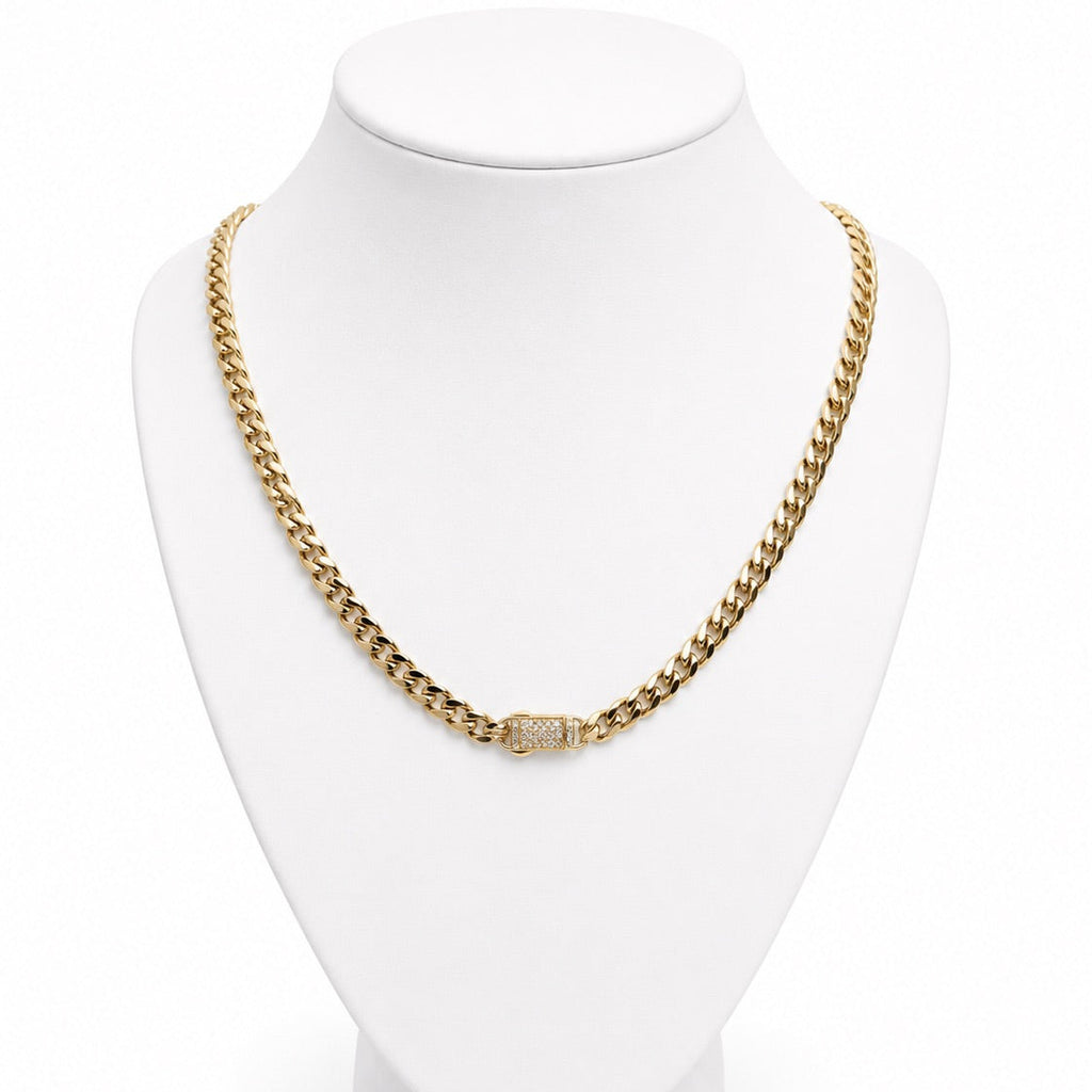Unisex 14K Gold Monaco Chain Necklace