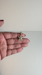 Women's 14K Gold Starfish Pendant with Zirconia