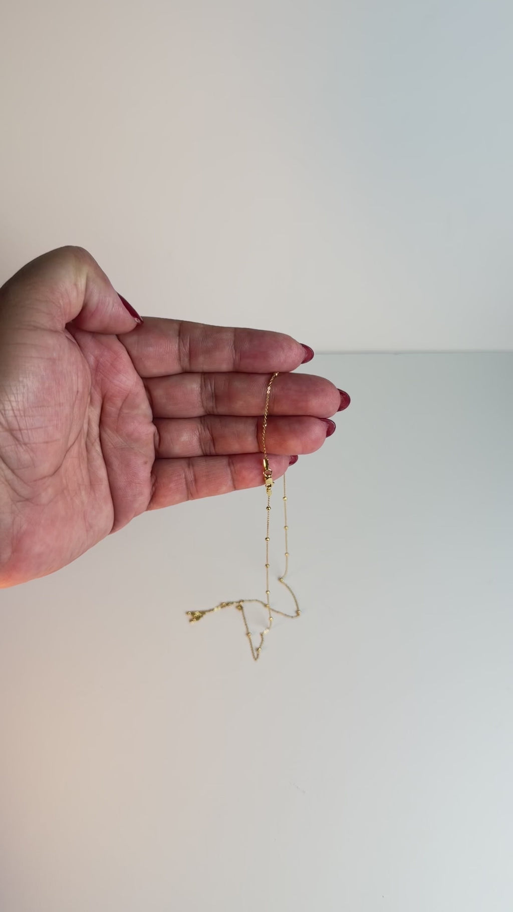 Women's 14K Gold Anchor & Ball Chain Necklace