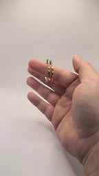 Women's 14K Gold Medium Screw-Detail Hoop Earrings